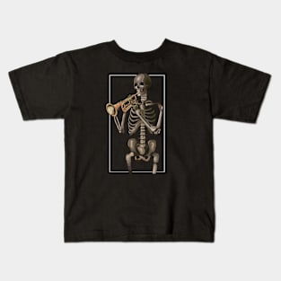 Skeleton with a trumpet Kids T-Shirt